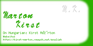 marton kirst business card